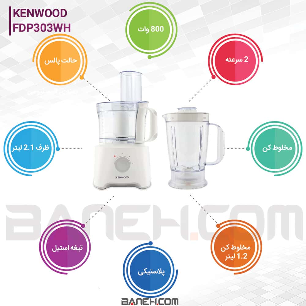 اینفوگرافی غذاساز کنوود FDP303WH