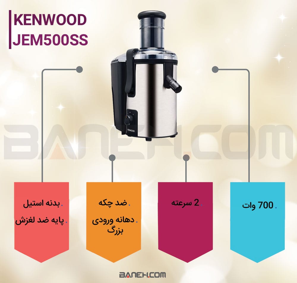 اینفوگرافی آبمیوه گیری کنوود JEM500SS 