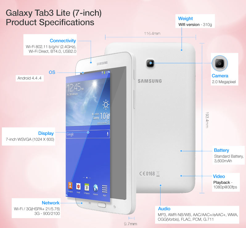 samsung galaxy tab 3 lite infographic